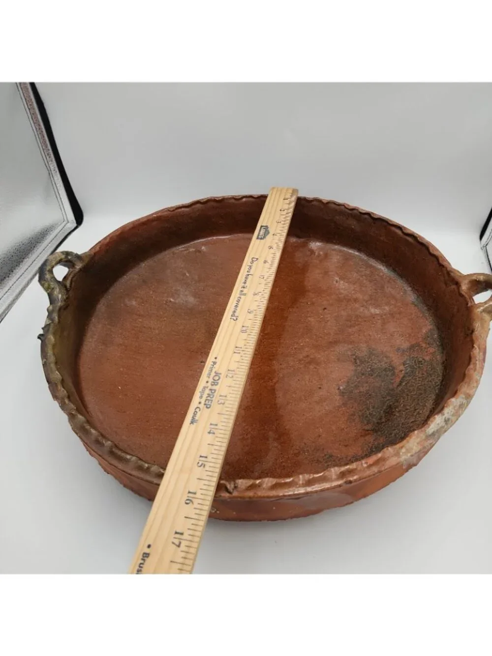 Spanish Pottery Rustic Primitive Terra Cotta Cazuela Paella Dish Bowl 16